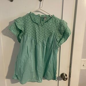 Mint Green Eyelet Women's Top